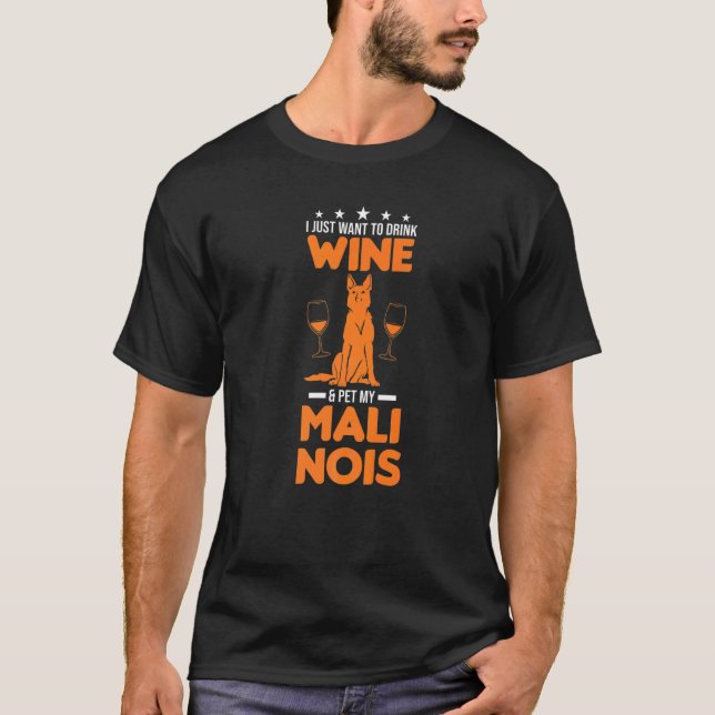 Camiseta Malinois Belga E Vinho (Frente)