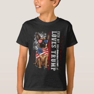 Camiseta Malinois Belgas Até Meu Cão Adora Trump Engraçado