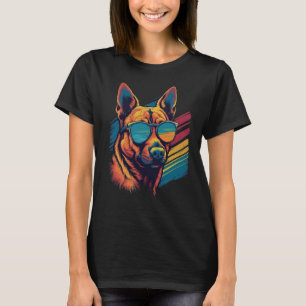 Camiseta Malinois belgas coloridos com óculos de sol