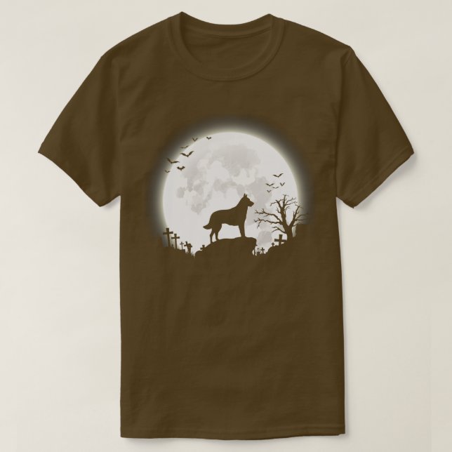 Camiseta Malinois belgas com o bastião luar grande das sand (Frente do Design)