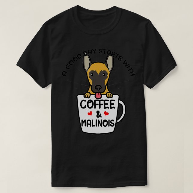 Camiseta Malinois Dog Belga Shepherd Belga Cof (Frente do Design)