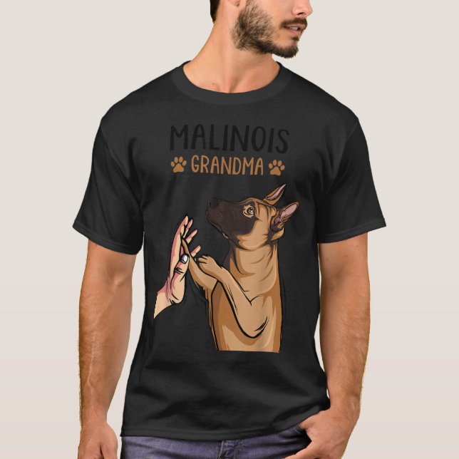 Camiseta Malinois vovó pastor belga Shepherd Dog Proprietár (Frente)