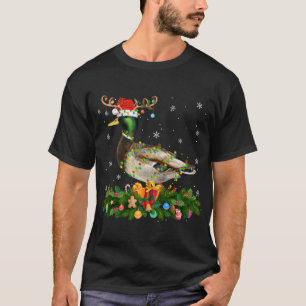 Camiseta Mallard Duck Lover Reindeer Santa Hat Mallard Chri