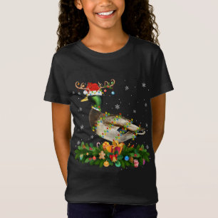 Camiseta Mallard Duck Lover Reindeer Santa Hat Mallard Chri