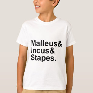 Camiseta Malleus Incus Stapes Três Ossos do Ouvido Médio