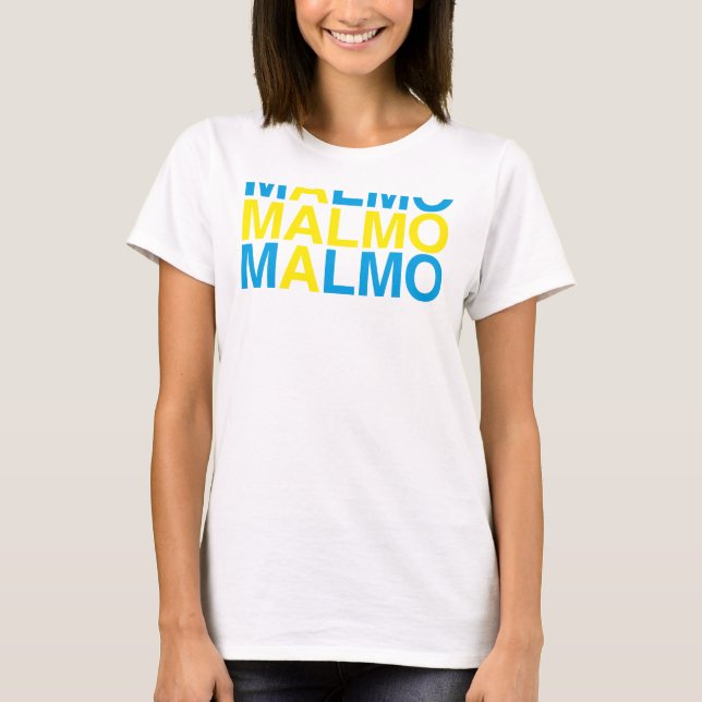 Camiseta MALMO Bandeira Sueca (Frente)