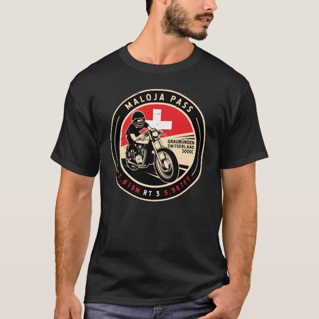 Camiseta Maloja Pass | SUIÇA | Motociclos (Frente)