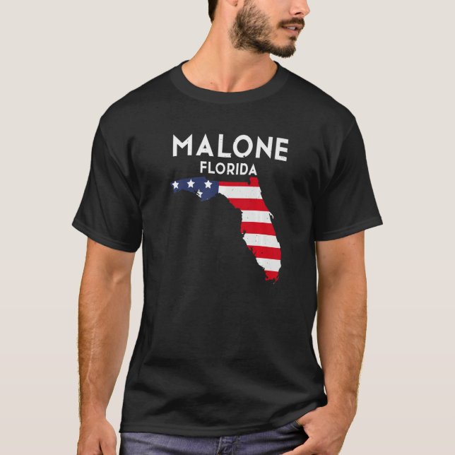 Camiseta Malone Florida EUA State America Viagem Floridian (Frente)