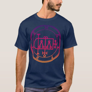 Camiseta Malphas Sigil Construi Casas Laranja Roxo