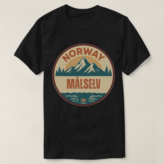Camiseta Målselv, Norge Noruega (Frente do Design)