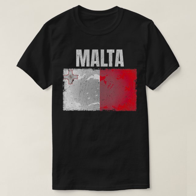 Camiseta Malta com bandeira em dificuldades Gráfico para ho (Frente do Design)