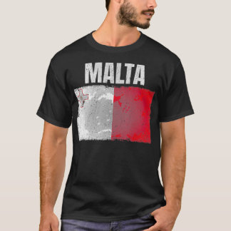 Camiseta Malta com bandeira em dificuldades Gráfico para ho