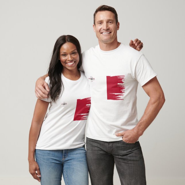 Camiseta Malta Flag Brush Art (Unissex)