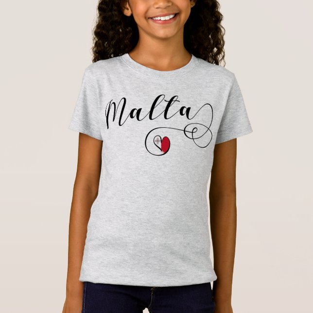 Camiseta Malta Flag Heart (Frente)