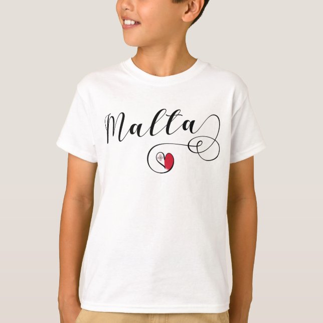 Camiseta Malta Flag Heart (Frente)