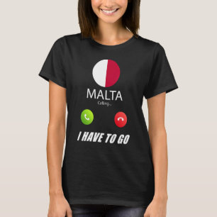 Camiseta Malta Flag Souvenir Malta Está Chamando