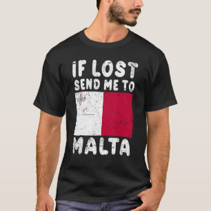 Camiseta Malta Flag Souvenir Se perdido me envie para Malta