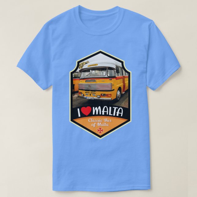 Camiseta Malta Oldtimer Maltês Bus (Frente do Design)