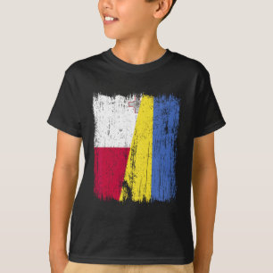 Camiseta Malta Ucrânia Meia Bandeira Património Ucraniano M
