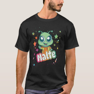 Camiseta MALTE - Nome do Menino Bonito com Alienígena fofo