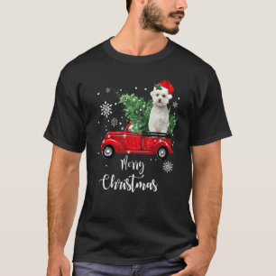 Camiseta Maltês Andar Caminhão Vermelho Natal Pijama