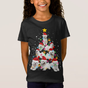 Camiseta Maltês Árvore De Natal Engraçado Xmas Maltês Amor