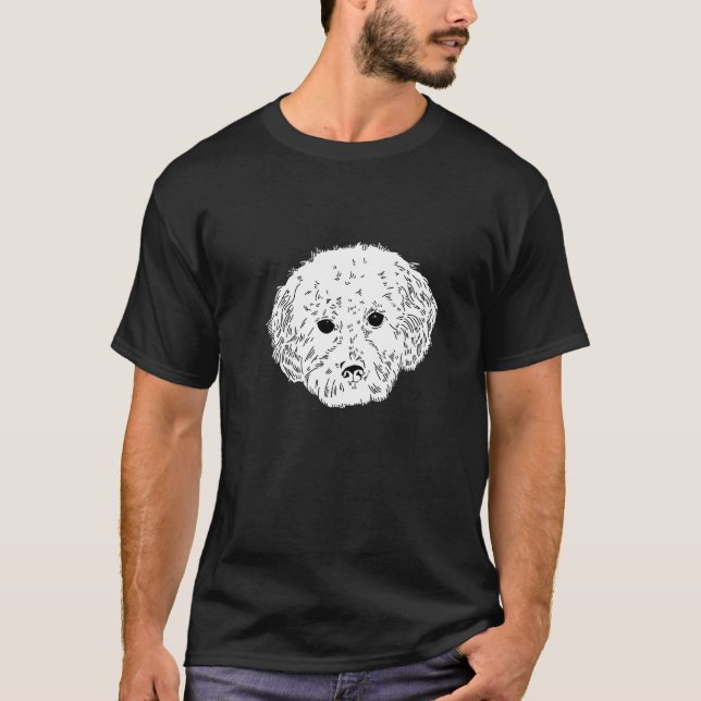 Camiseta Maltês Bonito Com Olhos De Puppy (Frente)