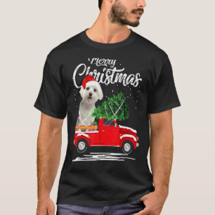 Camiseta Maltês Cachorro Vermelho Caminhão Natal Pajama