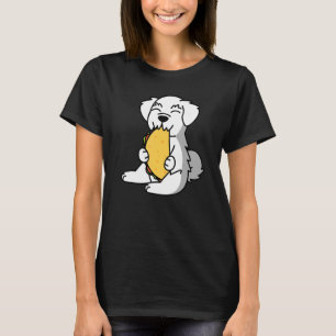 Camiseta Maltês Comendo Um Cachorro De Taco
