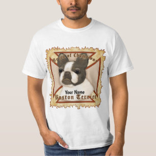 Camiseta Maltês Cross Boston Terrier nome personalizado t-s
