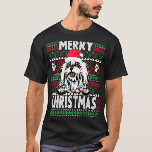 Camiseta Maltês das Luzes de Natal Cachorro Natal Pajama