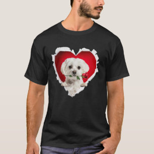 Camiseta Maltês - Dias de os namorados de Casal cardíaco -