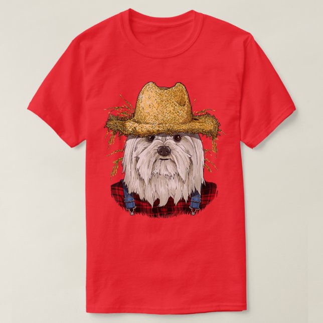 Camiseta Maltês Farmer Maltês Cachorro Lover  (Frente do Design)