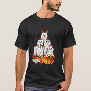 Camiseta Maltês Feliz Árvore De Natal Cão X Cachorro