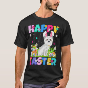 Camiseta Maltês - Felz pascoa de Cachorro Coelho Maltês - P