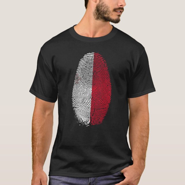 Camiseta Maltes Flag Fingerprint Está no meu DNA para Malte (Frente)