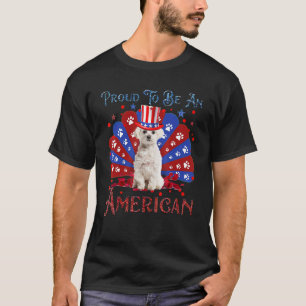 Camiseta Maltês Orgulhoso De Ser Bandeira Americana 4º De J