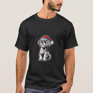 Camiseta Maltês Papai Noel Feliz Cão De Natal X Mas
