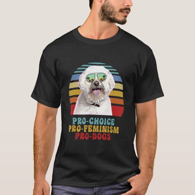 Camiseta Maltês Pro Choice Pro Feminismo Pro Cães (Frente)