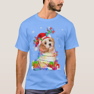 Camiseta Maltês Reindeer Natal Luz Engraçada Cachorro Xmas4