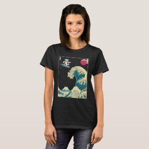 Camiseta Maltês surfando em uma onda de Kanagawa em japonês