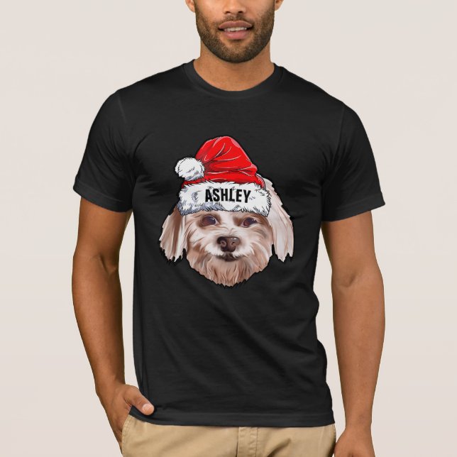 Camiseta Maltês Terrier Christmas HChapat Dog Big (Frente)