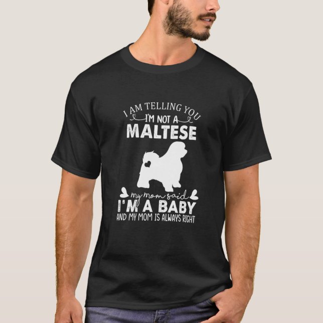 Camiseta Maltese Dog  For Women Mom Mama Baby Dog (Frente)