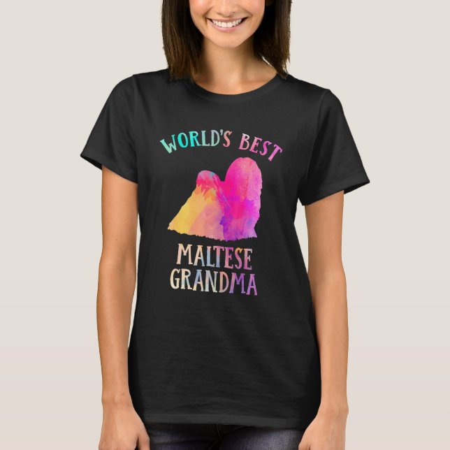 Camiseta Maltese Dog Grandma  Worldu2019s Best Maltese Gran (Frente)