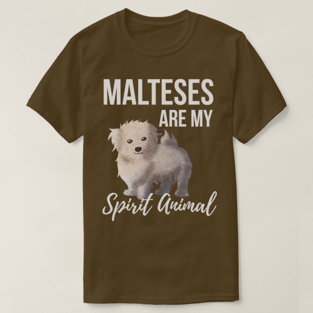Camiseta Malteses É Meu Animal Espiritório (Frente do Design)