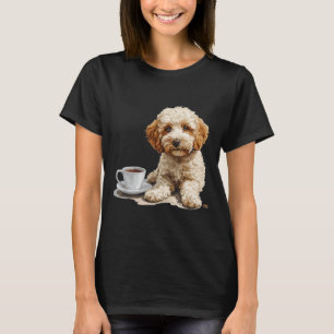 Camiseta Maltipoo bonito com uma taça de café Maltipoo