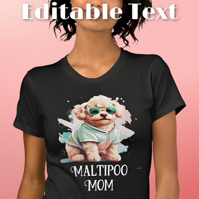 Camiseta Maltipoo Cachorro Mãe Óculos escuros (Criador carregado)
