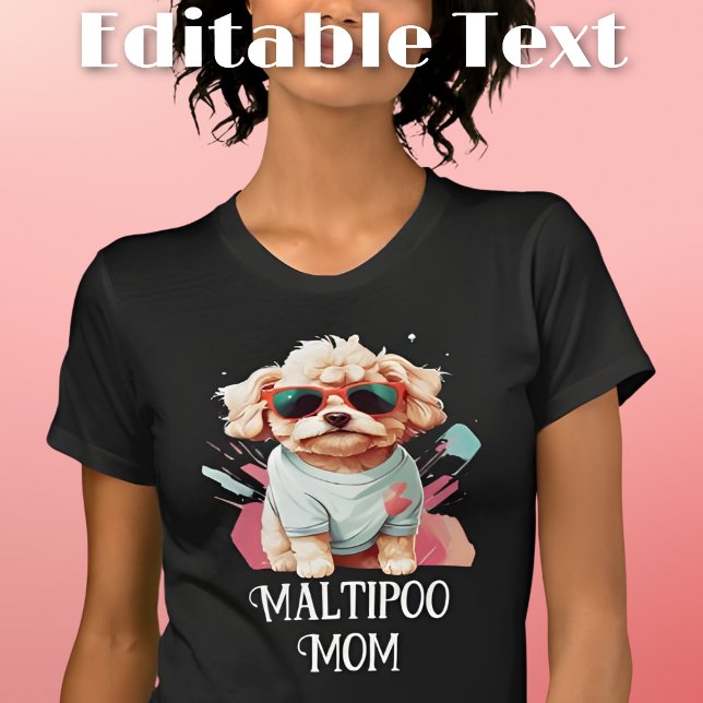 Camiseta Maltipoo Cachorro Mãe Óculos escuros (Criador carregado)