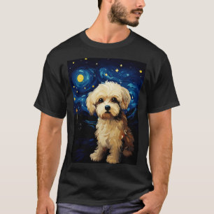 Camiseta Maltipoo Dog Starry Night Van Gogh Art Lover