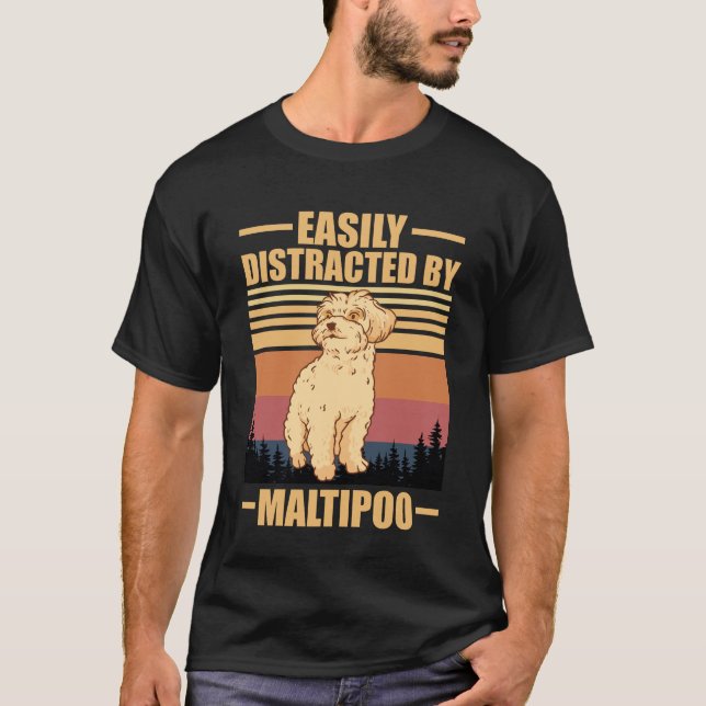 Camiseta Maltipoo Lover Easily Distracted By maltipoo  (Frente)